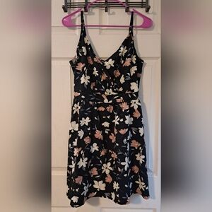 Floral Black and Pink Women's Dress